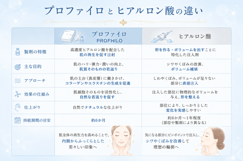 プロファイロとヒアルの違い